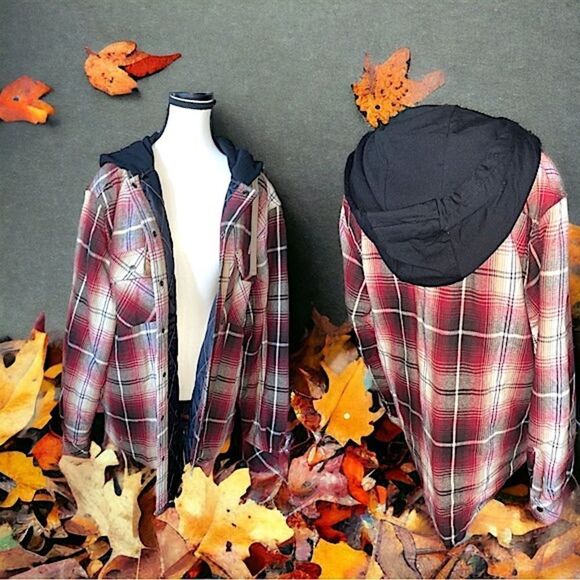 Legendary Outfitters l Hooded Flannel l Quilted l Snap up l Pocket l Unisex New - Picture 2 of 13